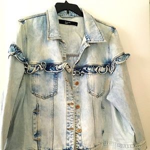 Vintage acid wash denim jacket.